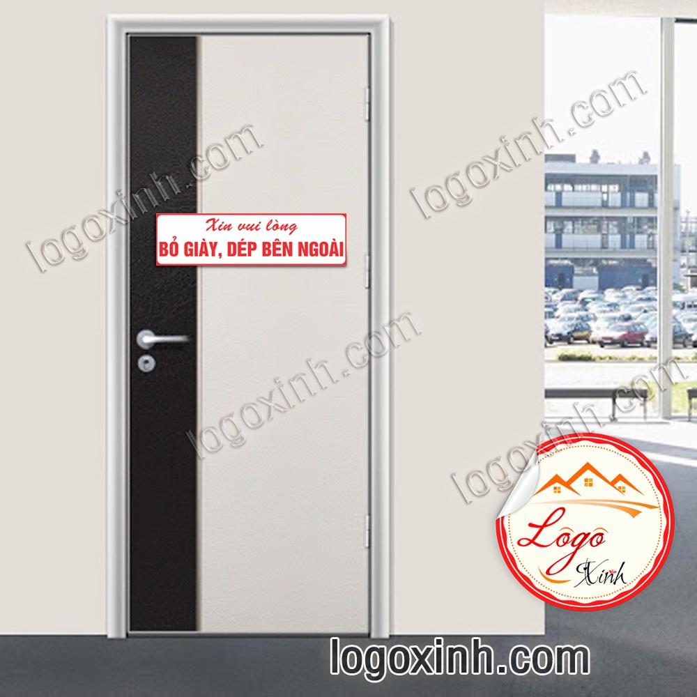 LOGO TEM STICKER NHẮC NHỞ VUI LÒNG ĐỂ GIÀY DÉP Ở NGOÀI, YÊU CẦU BỎ GIÀY DÉP BÊN NGOÀI, SHOES OFF PLEASE