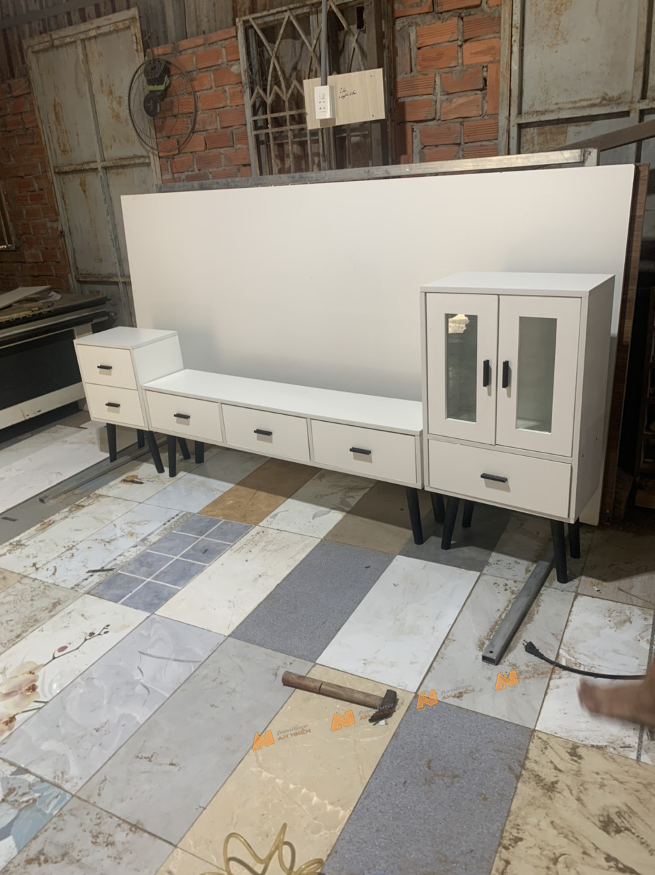 Made in VN Kệ tivi gia đình gỗ mdf 17mm công ty Mộc Phát độ bền trên 30 năm sang trọng tiện nghi AN063