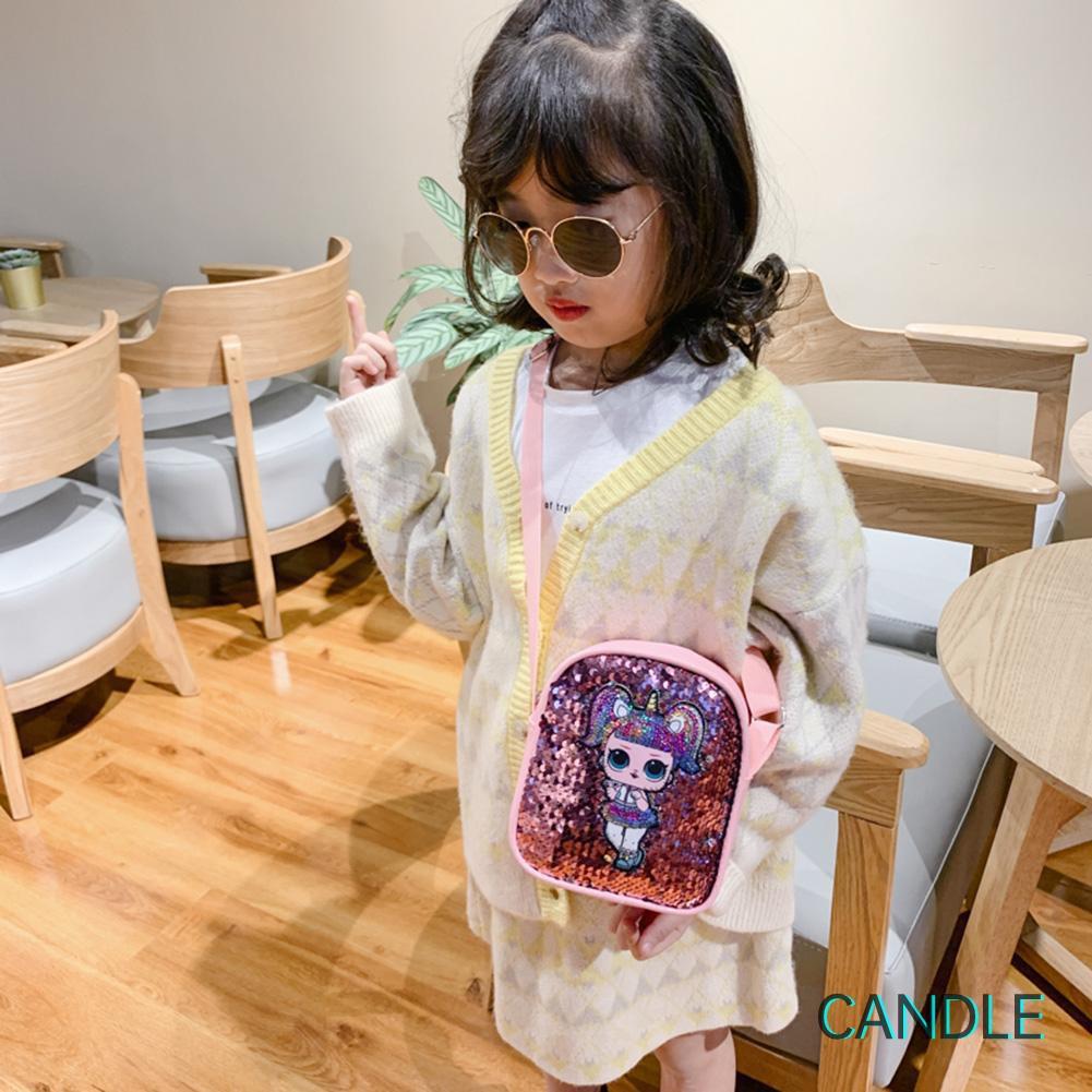 Túi Đeo Chéo Đính Kim Sa Lấp Lánh Cho Bé Gái