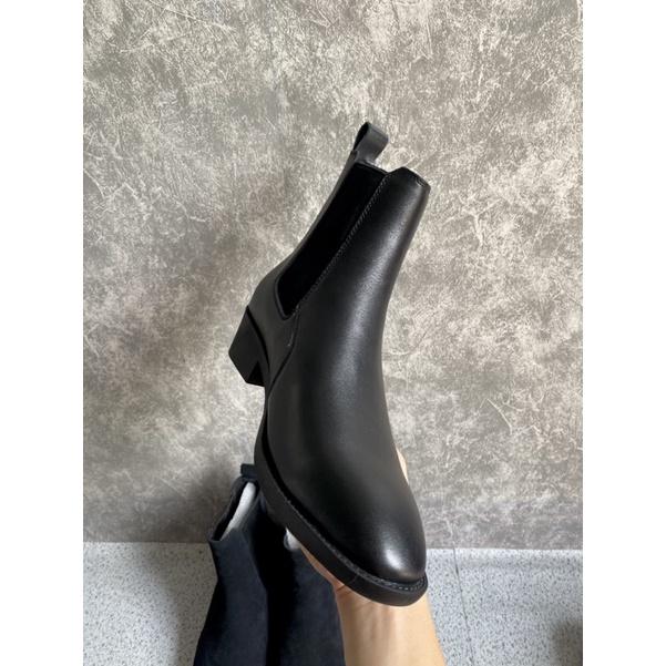 ( Chun thẳng ) Giày Bốt Nam, 4cm Heels Chelsea Boots Da Bò Classic