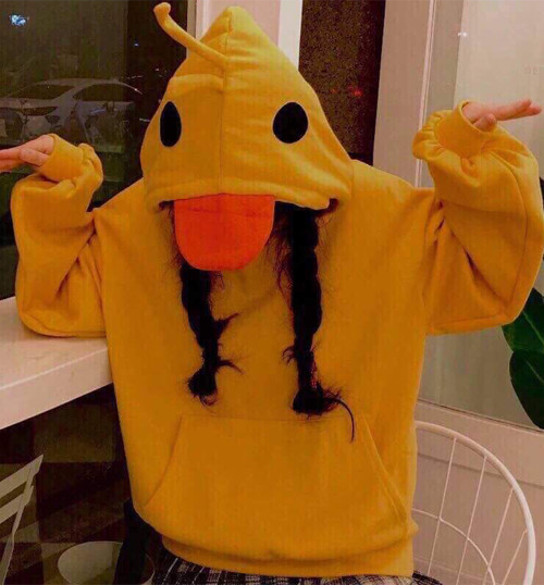 Áo hoodie mỏ vịt siêu dễ thương