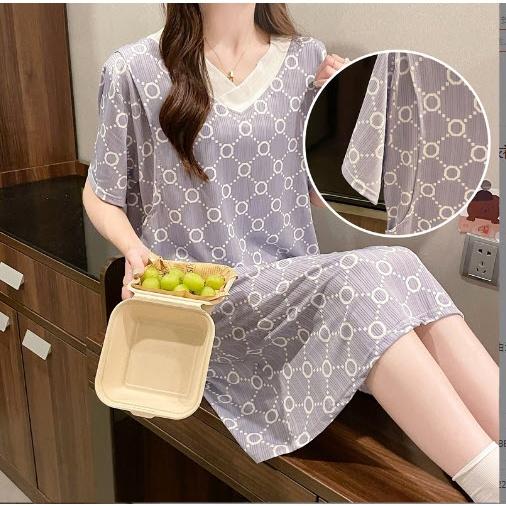 Váy ngủ bầu và sau sinh cho con bú ti - Đầm mặc nhà cho mẹ - Đồ ngủ Cotton thời trang mùa hè Đẹp Giá Rẻ Bigsize