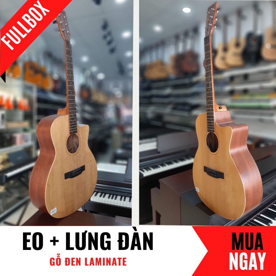 Đàn Guitar Acoustic Handmade F280L Dáng Khuyết Bằng Gỗ Thông Cao Cấp + Phụ Kiện (Size 4/4)