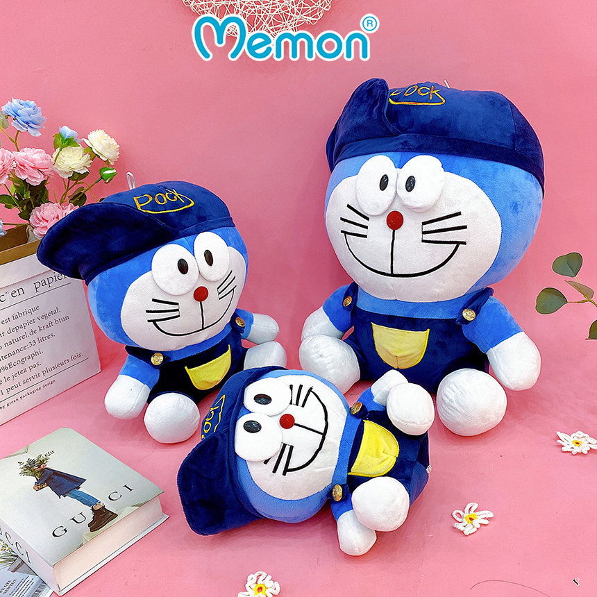 Gấu Bông Doremon Đội Mũ Cao Cấp - Hàng Chính Hãng Memon - Đồ Chơi Thú Nhồi Bông Doraemon Đội Mũ, Bông Gòn PP 3D Tinh Khiết, Mềm Mịn, Đàn Hồi Đa Chiều, Bền Đẹp, An Toàn Cho Người Sử Dụng