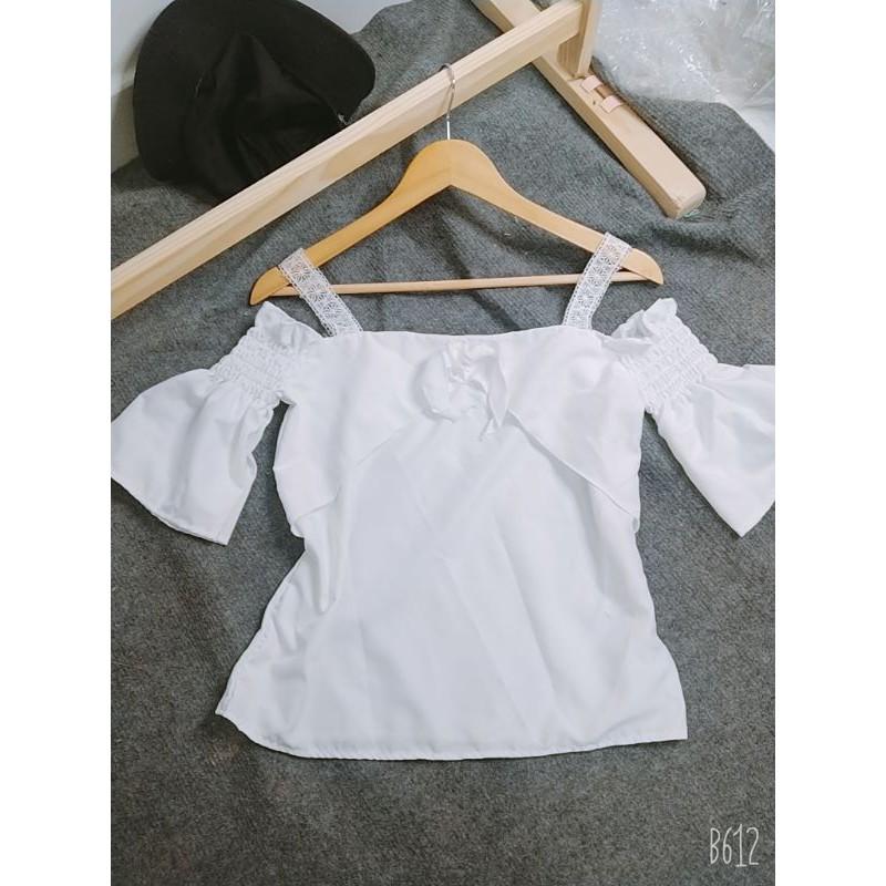 Áo kiểu nữ phối ren trễ vai