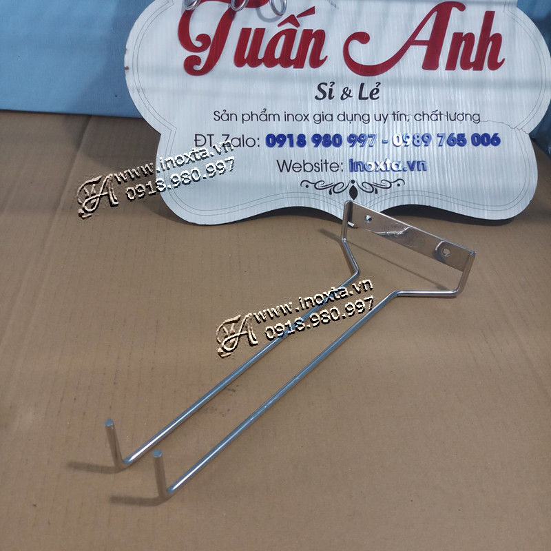 Treo ly quầy bar - Giá treo ly rượu vang inox 304 mặt đứng