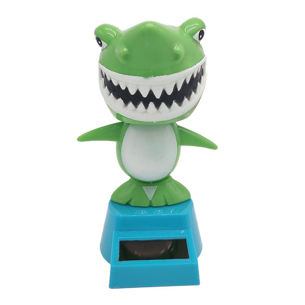 Cartoon Solar Powered Shark Figurine - Nodding Dancing Swing Animal Model Kids Educational Toy Home Desk Decor