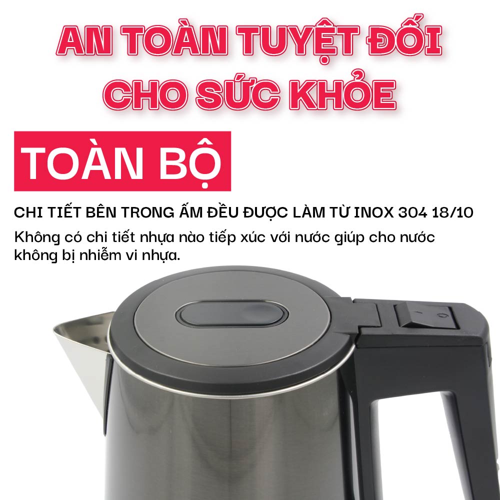 [ Hàng chính hãng] Ấm siêu tốc mini du lịch La gourmet D2606 1200W 0.6L - 359643 (bảo hành 1 năm)