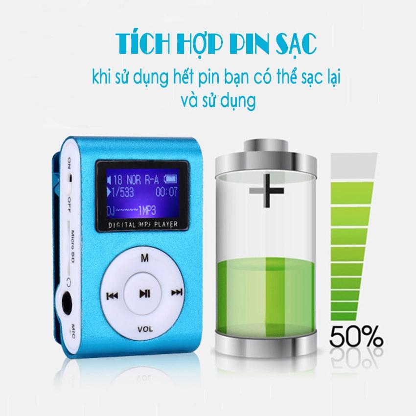 Combo Máy Nghe Nhạc Mp3 kèm dây sạc và tai nghe thể thao