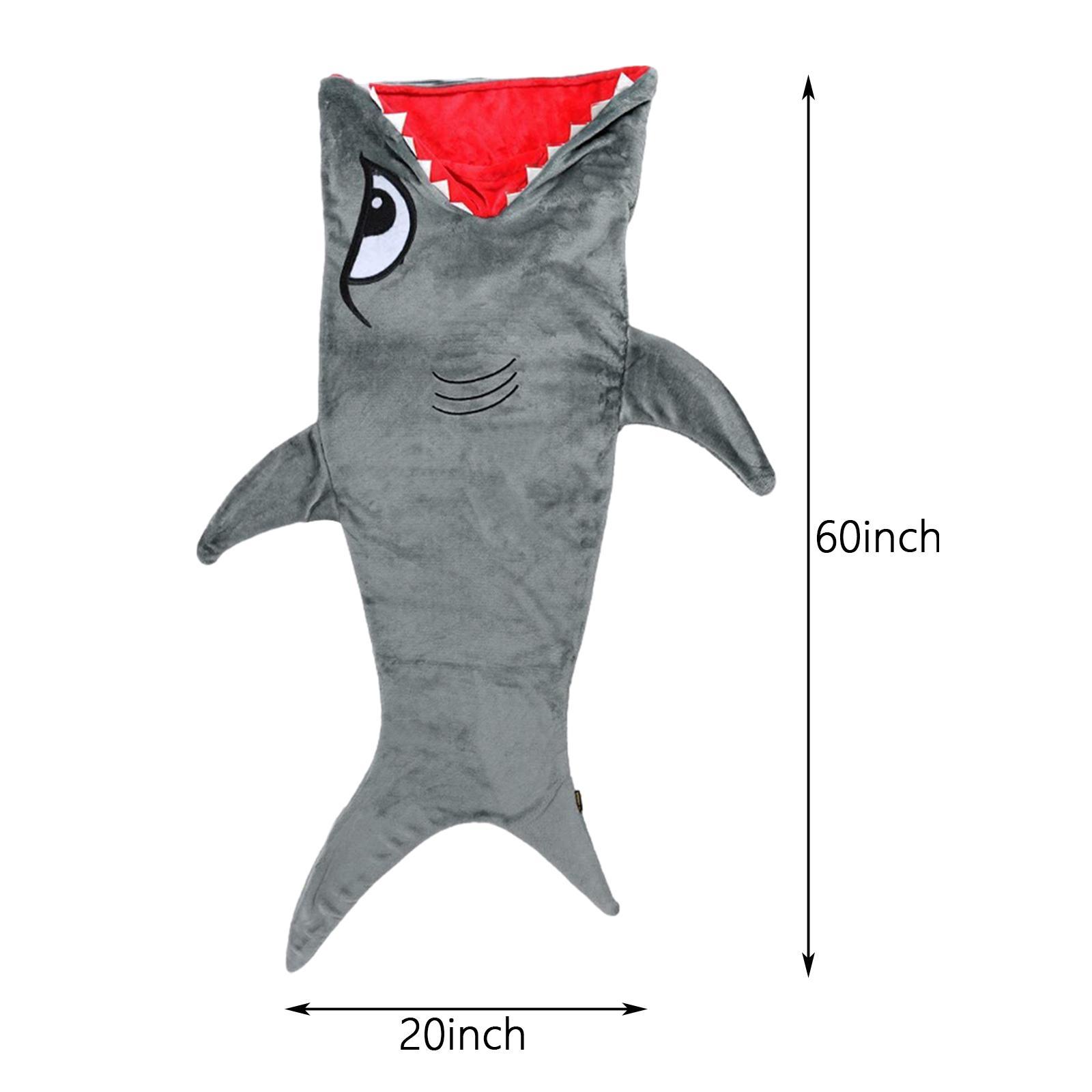 Wearable Shark Blanket for Kids Pajamas Sleepwear Shark Sleeping Bag Blanket