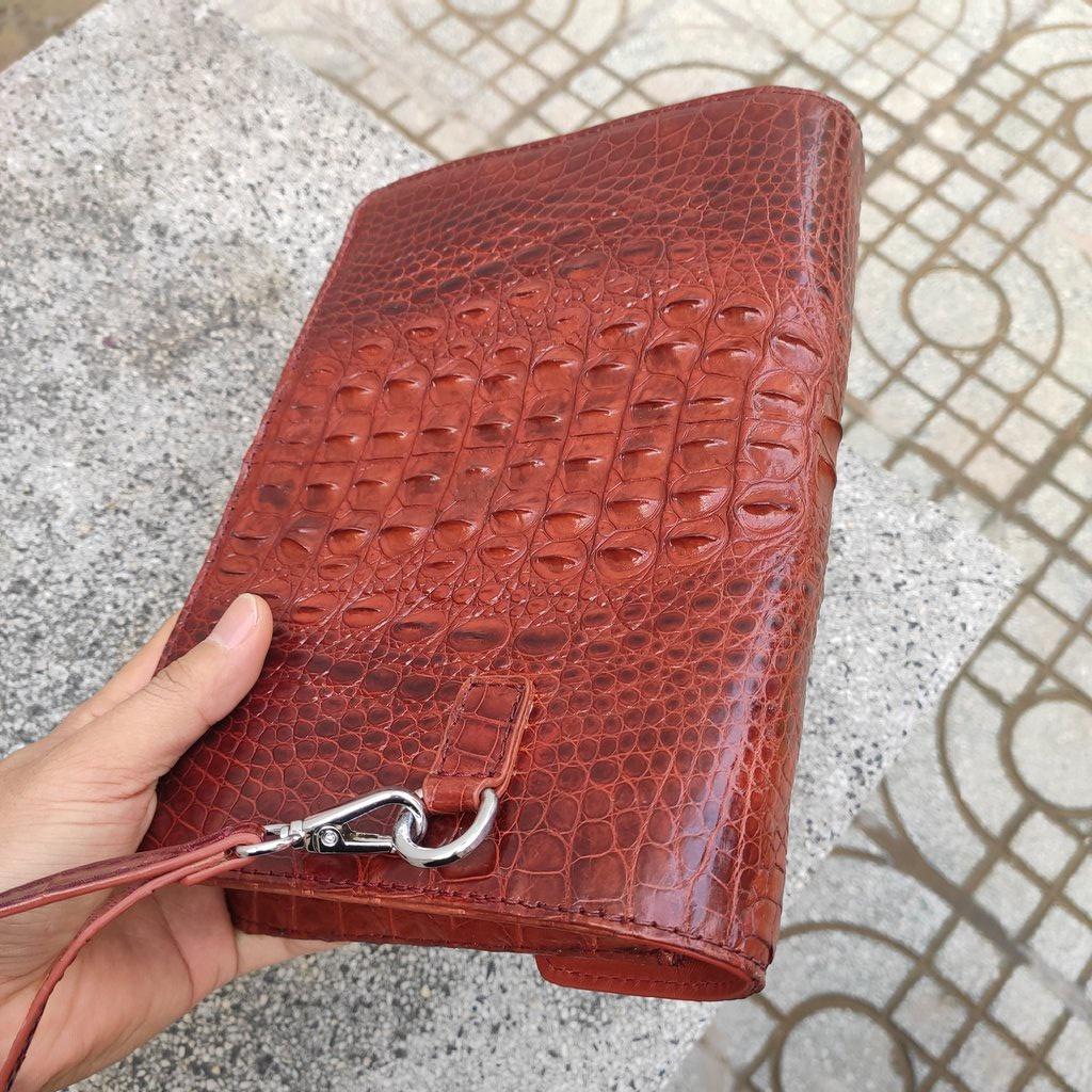 Clutch nam cầm tay da cá sấu