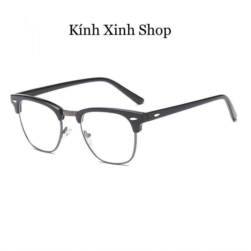 Kính Xinh, Kính Mắt tròn nửa viền chống ánh sáng xanh, chống lóa uv - Hàng cao cấp