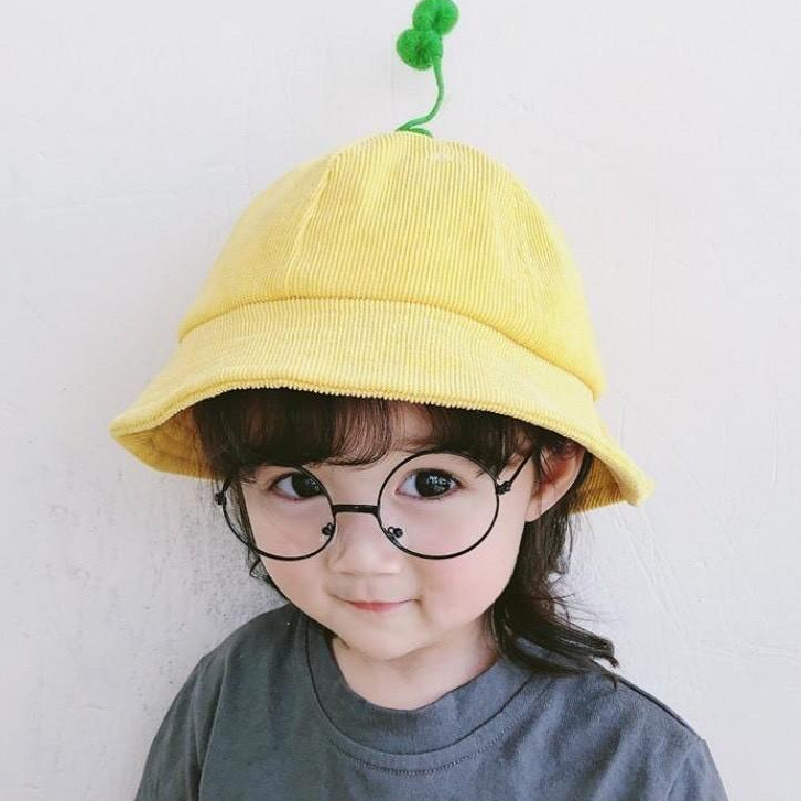 Mũ Nón Cho bé Maruko 3D Rộng Vành Nhiều Kiểu Mầm Cây EMMITS Kaki Nhung Siêu Cute