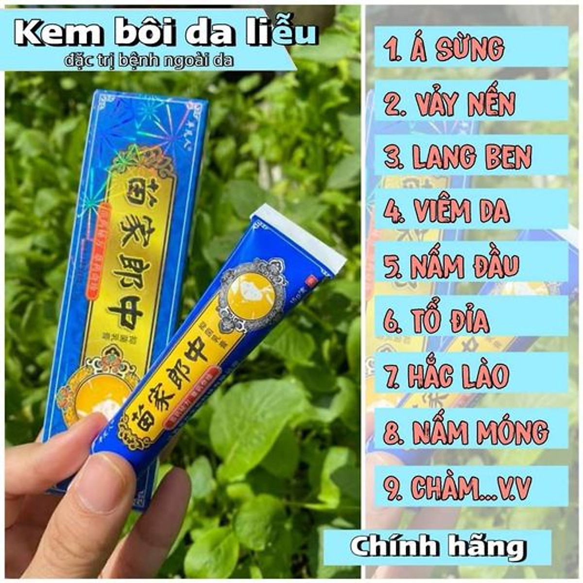 [Kem Xanh] kem bôi, ngoài da hỗ trợ nấm ngứa, chàm,tổ đỉa,ghẻ nước,hắc lào ,lăng bên,viêm