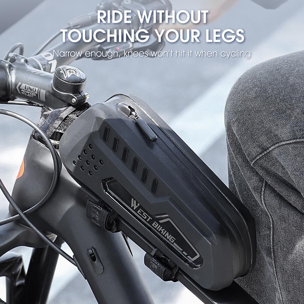 WEST BIKING Bicycle Bag Waterproof Bike Frame Bag Cycling Bag Bicycle Front Tube Frame Bag Road Bike Accessories