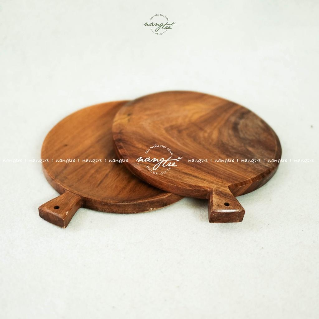 Khay gỗ tay cầm, Khay gỗ trang trí thức ăn, Square wooden tray