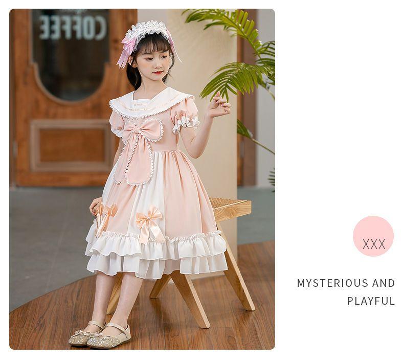 SHUANGYAN Váy công chúa Lolita cho bé gái 2023 Váy trẻ em Lolita mùa hè Váy cô gái mùa hè