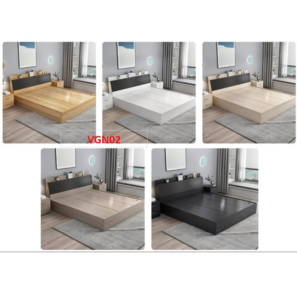 Giường ngủ gỗ MDF - kiểu dáng đơn giản hiện đại VGN02 - Nội thất lắp ráp Viendong Adv