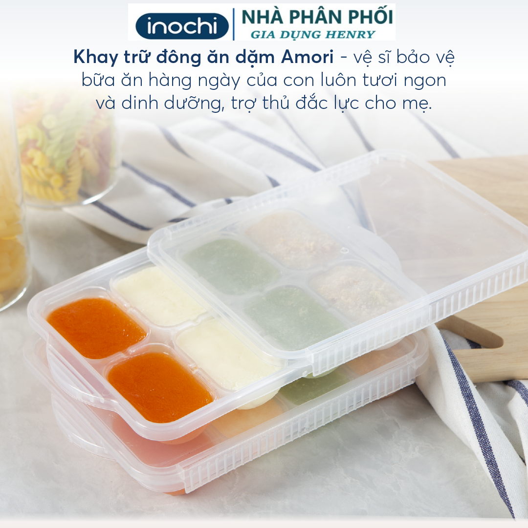 Khay trữ đông đồ ăn dặm Amori (Tặng kèm Sticker) - INOCHI