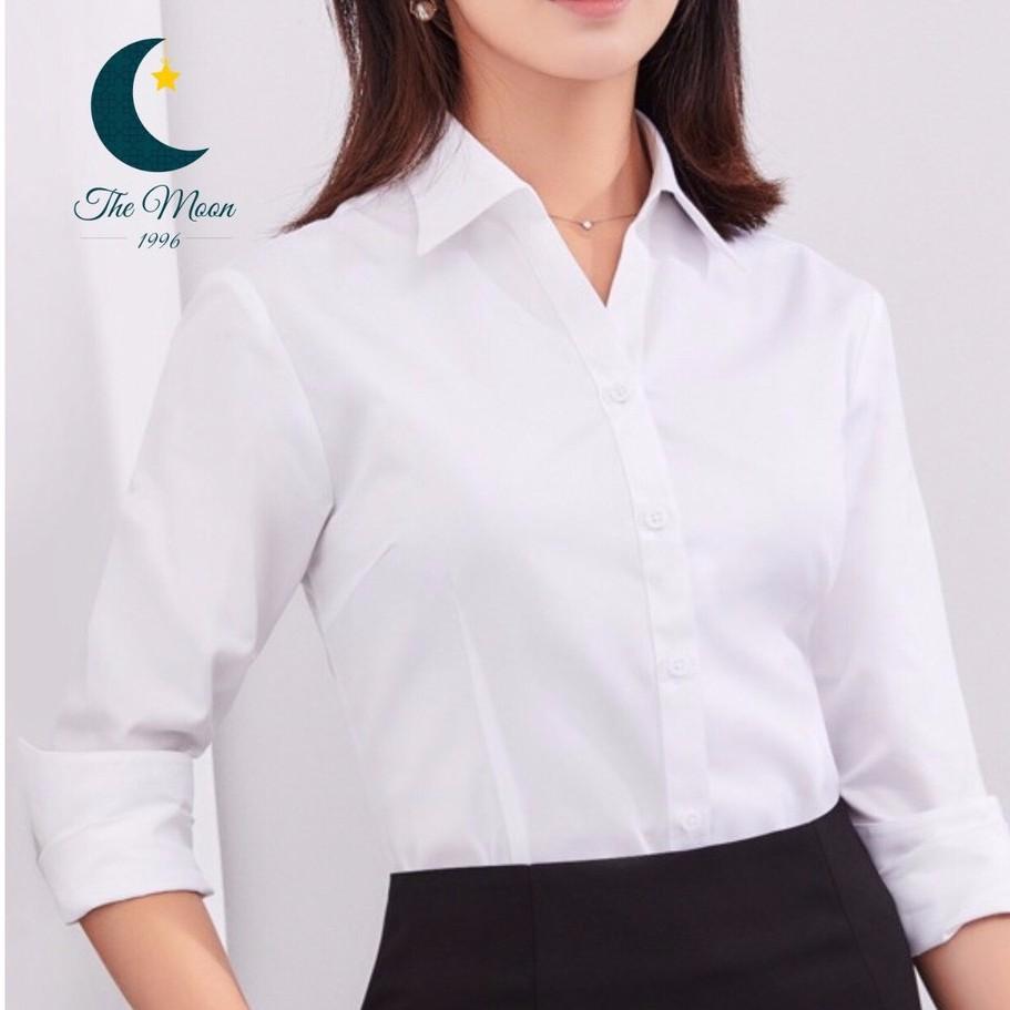 Áo Sơ Mi Nữ Dài Tay Màu Trắng Loại 1 Phù Hợp Với Mọi Lứa Tuổi