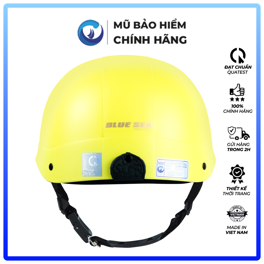 Mũ bảo hiểm 1/2 Nửa đầu BLUE SEA - Nhựa ABS Nguyên sinh - Sơn Nhám - A104 - FREESIZE - Chính hãng