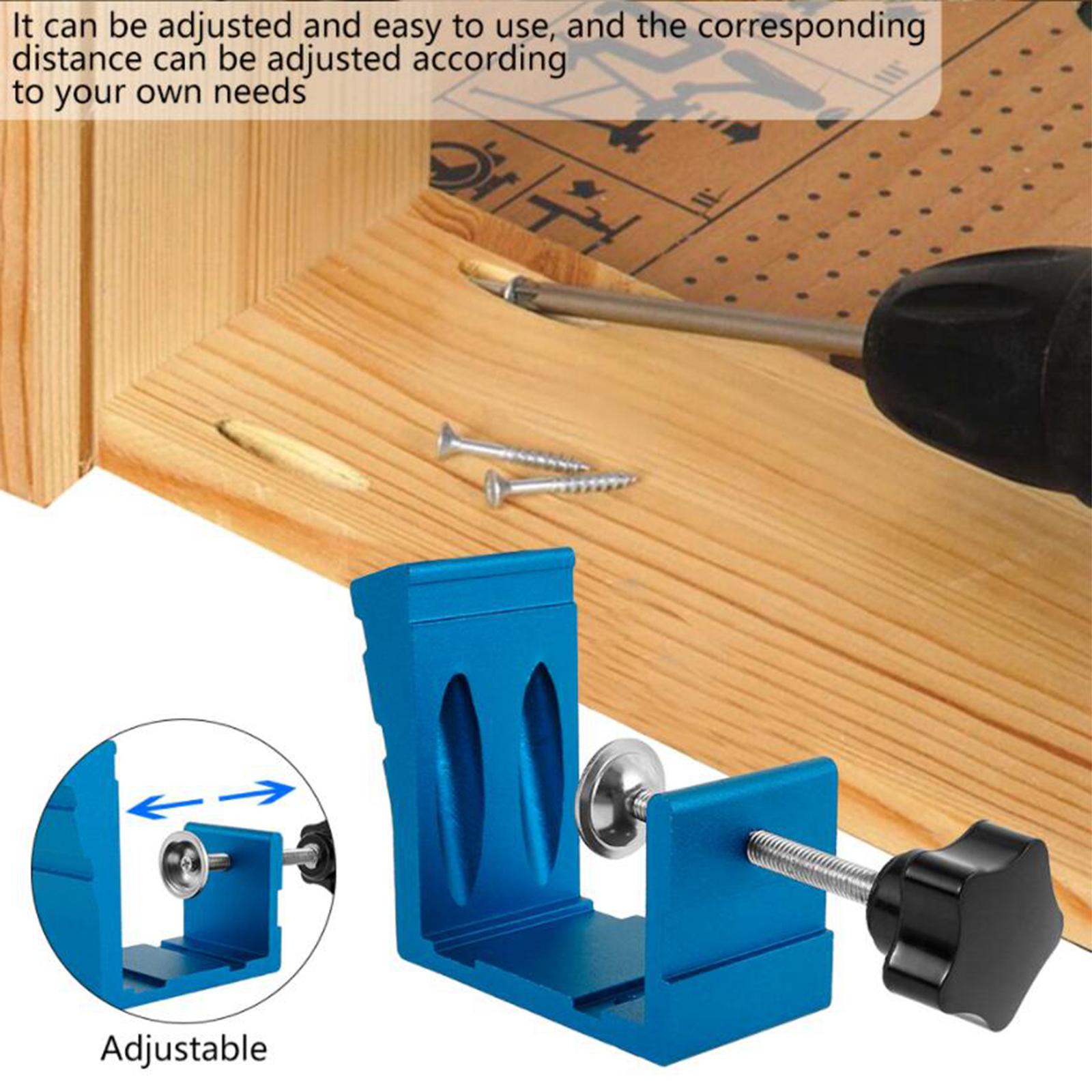Carpenters 15 Degree Pocket Hole Jig Kit Dowel Oblique Drill Wood Tool Woodworking Locator