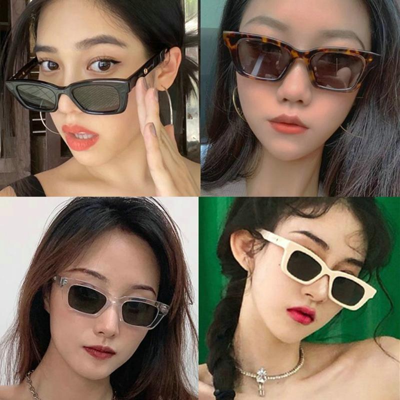 Y2K Thời trang Khung nhỏ Khung Kính râm Retro Girls Eye Eye Color: Leopard