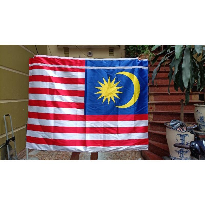 Quốc kỳ Malaysia 1x1,5m in chuyển nhiệt may theo yêu cầu