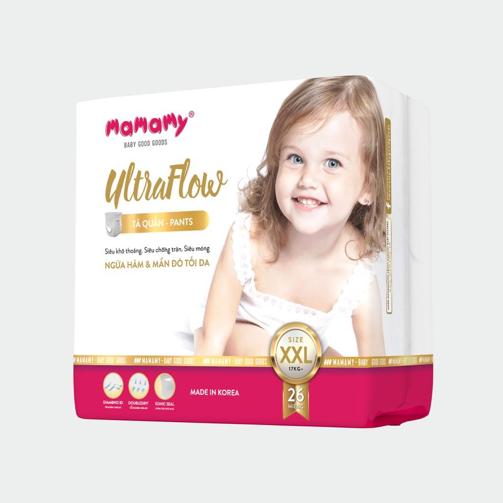 Combo 3 bịch tã quần Mamamy Ultraflow chống tràn, khô thoáng TẶNG 2 bịch cùng loại M44L42XL32XXL26