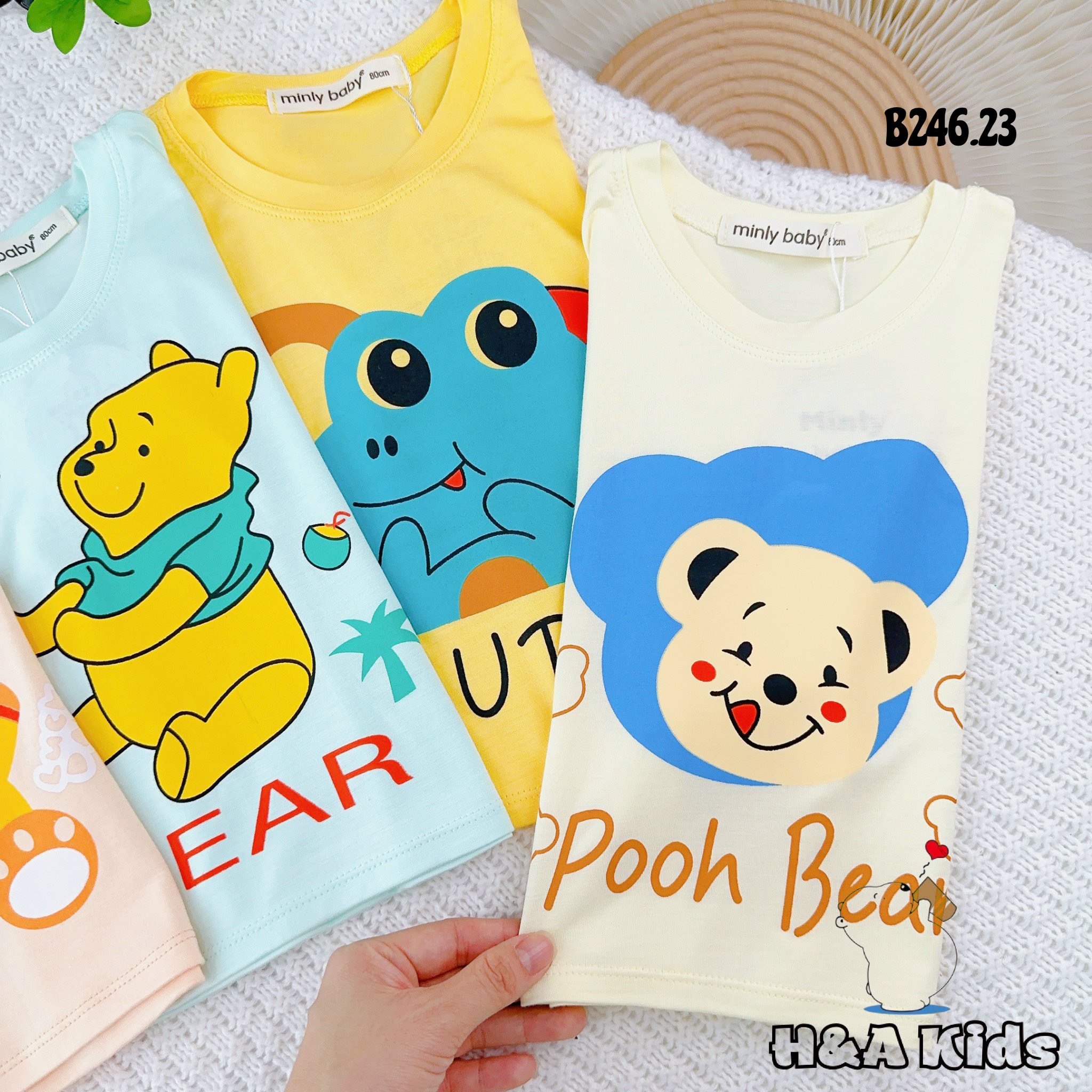 Bộ thun cộc tay phối áo- quần siu xinh cho bé trai và gái