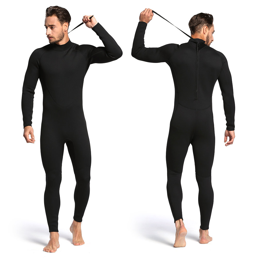Bộ đồ bơi lặn Lướt sóng liền quần, dài tay, bằng vật liệu ni lông và cao su tổng hợp 2mm, mềm mại và ấm áp, chống UV cao