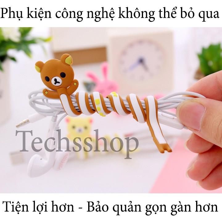 Dây quấn dây tai nghe, dây sạc xoắn hình thú - Dụng cụ kẹp dây điện