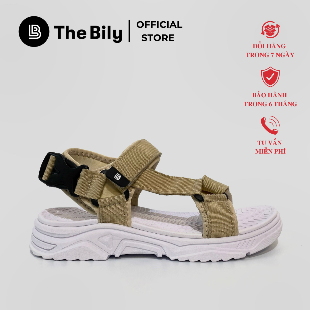 Thương hiệu: THE BILY Giày Sandal Nam The Bily Quai Chéo - Đế Trắng Lót Trắng Màu Vàng BLDTMT01