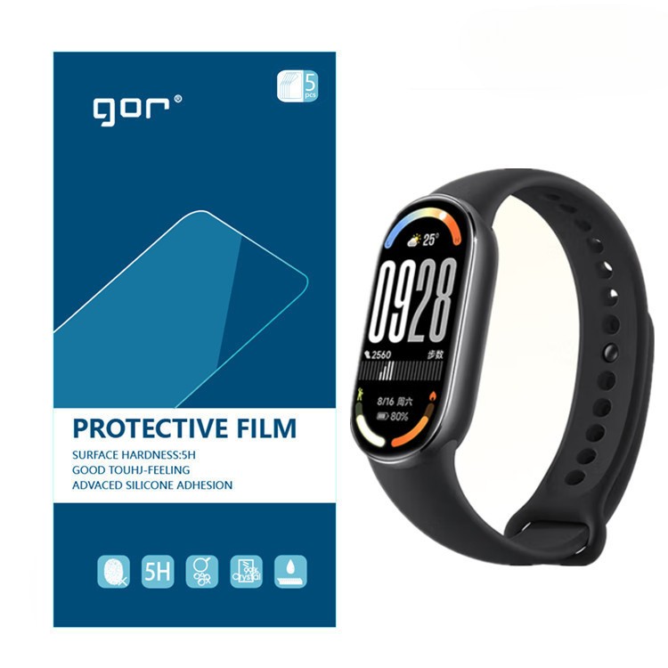 Miếng dán Film TPU HD cho đồng hồ Xiaomi Mi band 3/4/5/6/7/8/9/10, GOR, bộ gồm 5 miếng_ Hàng Chính Hãng