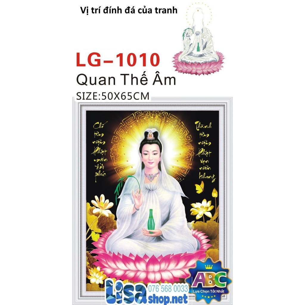 Tranh đính đá PHẬT QUAN ÂM 50x65cm chưa đính lg1010