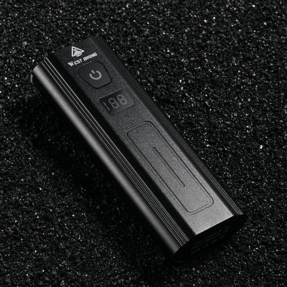 Đèn pha không thấm nước bằng hợp kim nhôm dành cho xe đạp không thấm nước sạc USB với màng hình hiển thị