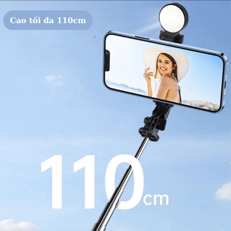 Gậy chụp ảnh/ Gậy selfie B11s tích hợp 3 chân kèm đèn flash mini và remote từ xa - Hàng nhập khẩu