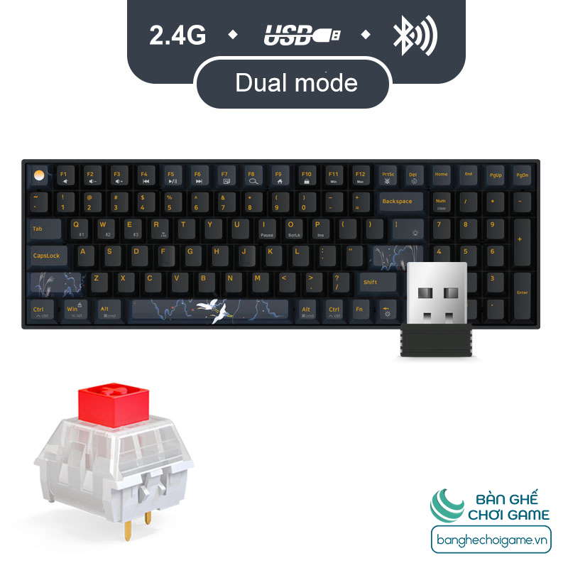 Bàn phím cơ không dây Newmen GM1000 - Gateron G-Pro Switch - Hotswap - Hàng chính hãng