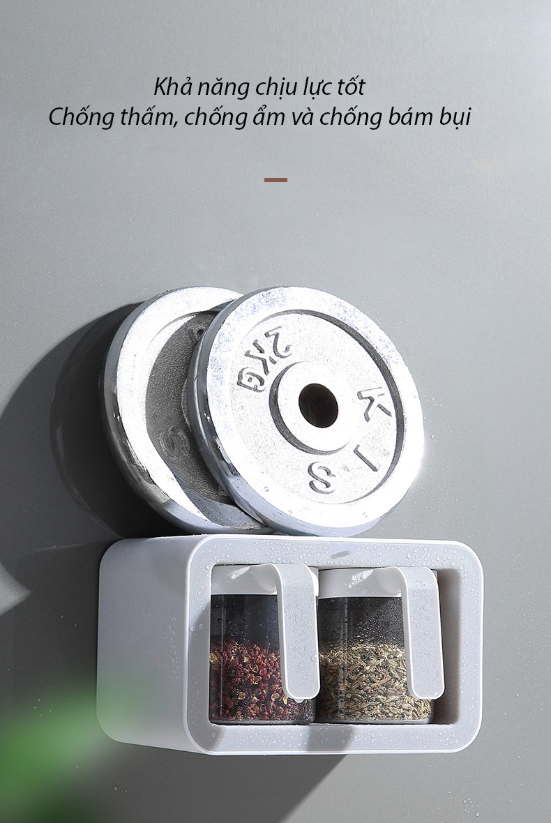 Bộ Đựng Gia Vị Gắn Tường ECOCO - Kèm Thìa - Loại 2 Ngăn & 3 Ngăn - Thiết Kế Thông Minh, Sang Trọng - Giao Màu Ngẫu Nhiên