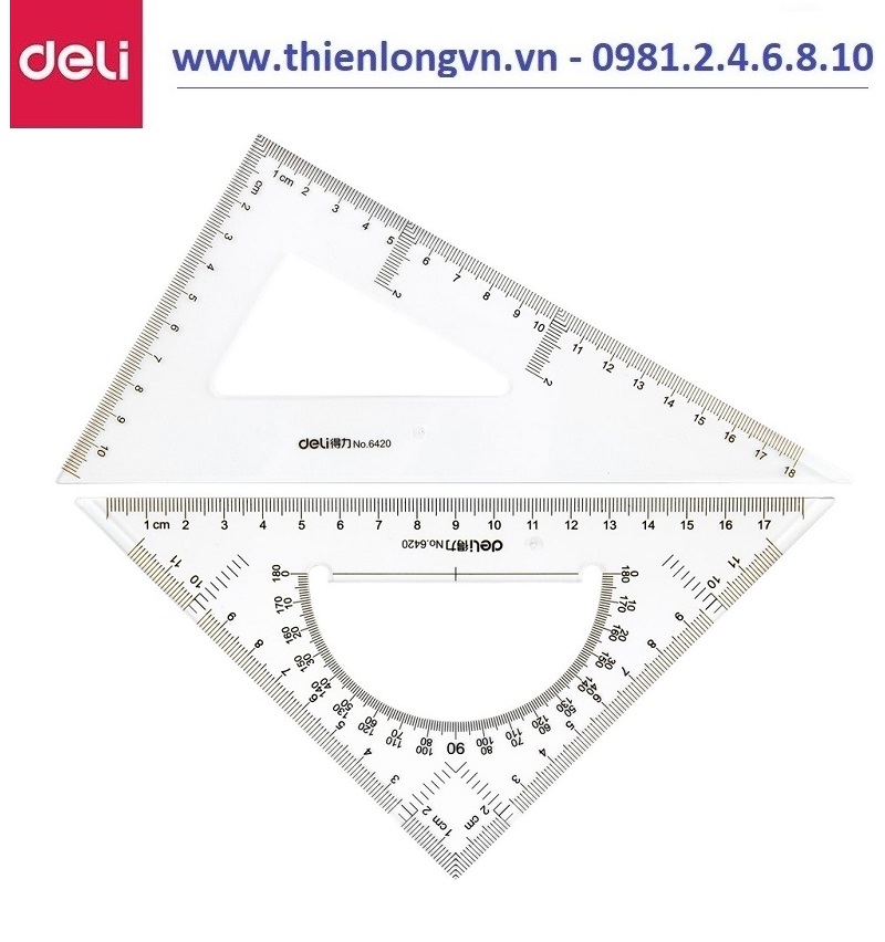 Bộ thước eke 18cm Deli 6420