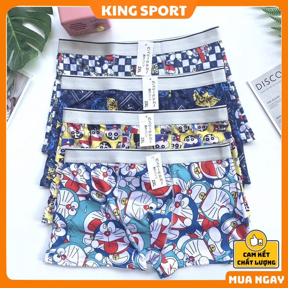 Quần sịp nam hoạt hình đùi boxer vải thun lạnh mềm mịn co dãn bốn chiều thông hơi mặc lót trong thoáng mát KING SPORT