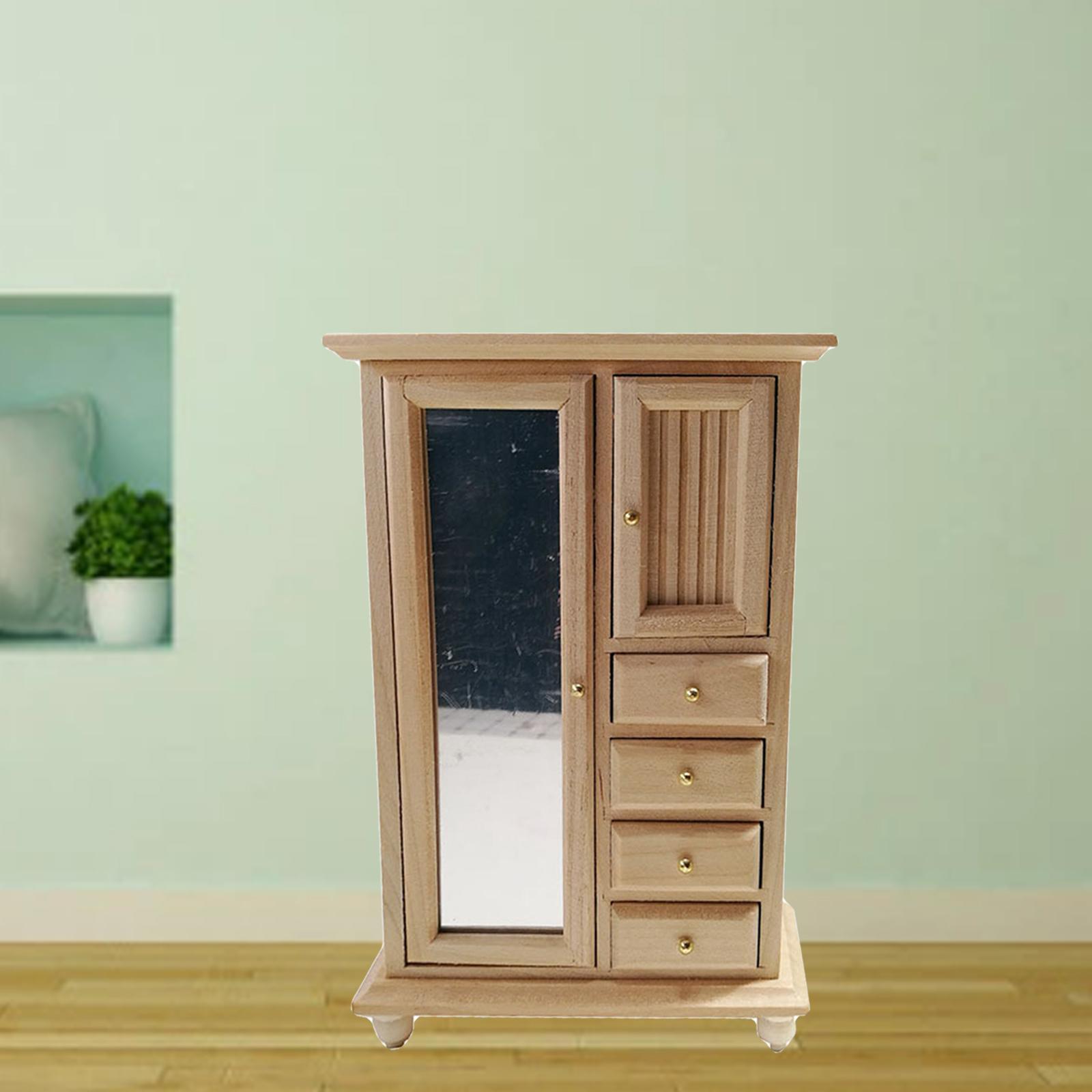 1:12 Dollhouse Furniture White Cabinet Room Bedroom Shelf