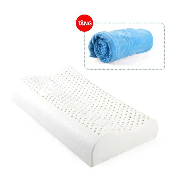 Gối cao su thiên nhiên hàm lượng cao >90% hỗ trợ đau vai gáy, đốt sống cổ, chống ngáy LDH01