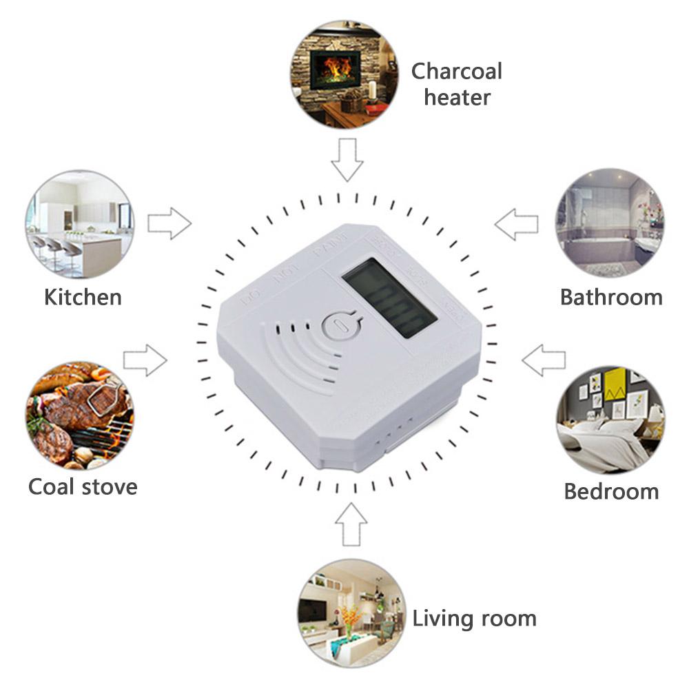 Máy Dò Khói Co Carbon Monoxide Vận Hành Bằng Pin Với Màn Hình Hiển Thị Led Với 2 Chế Độ Cảnh Báo