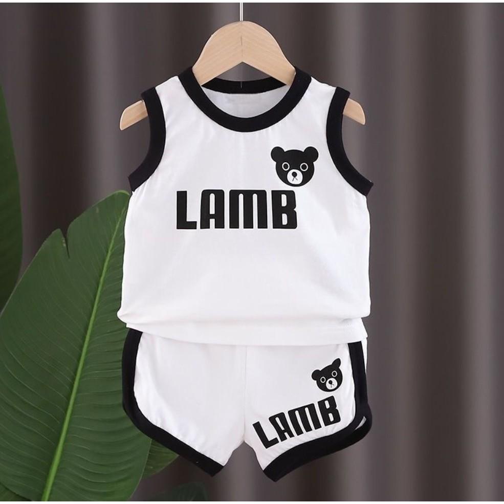 Bộ Ba Lỗ Bé Trai Hình Gấu Chất Cotton Cực Mát Cho Bé - Sumo Kids