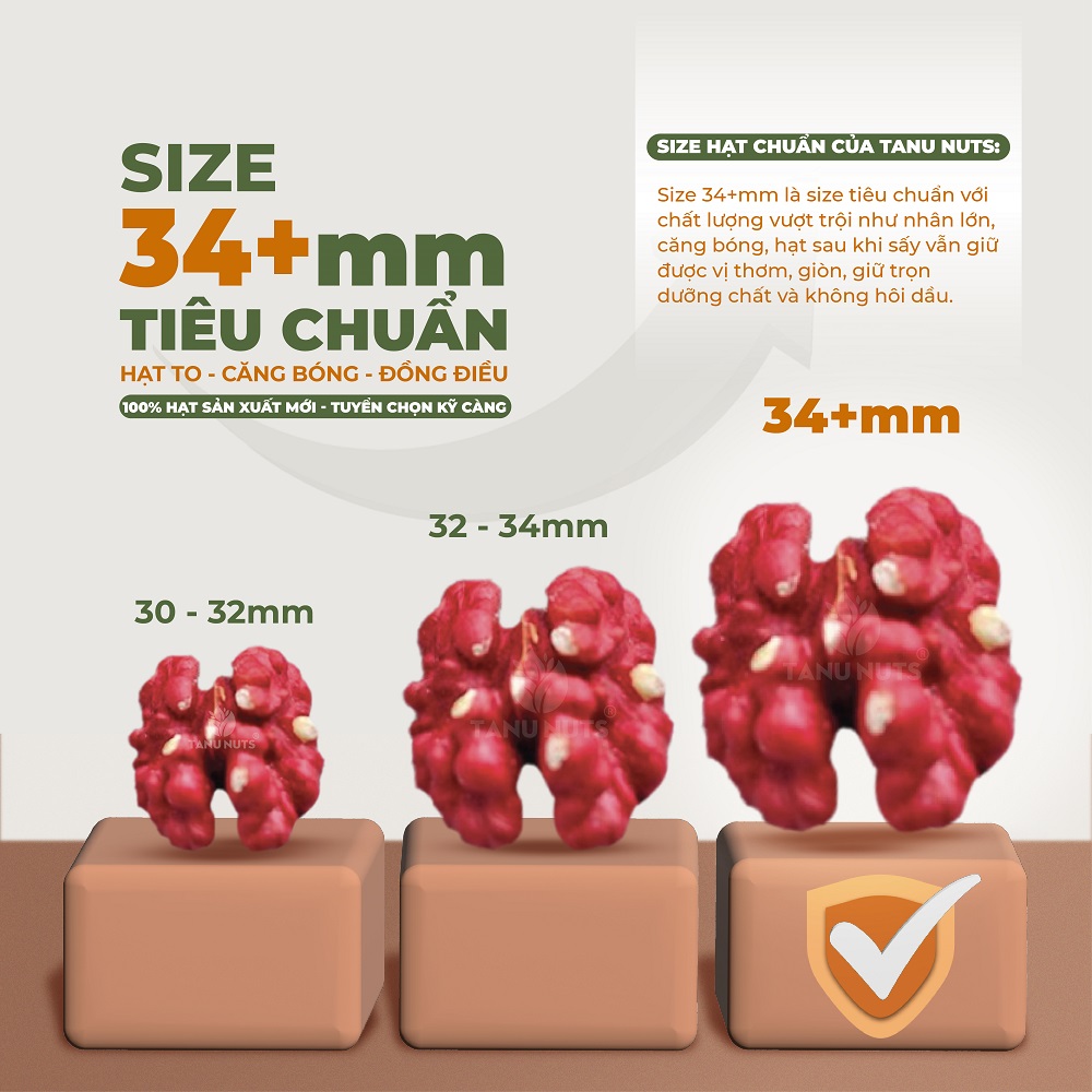 Hạt óc chó đỏ tách vỏ TANU NUTS, ngũ cốc dinh dưỡng cho bà bầu