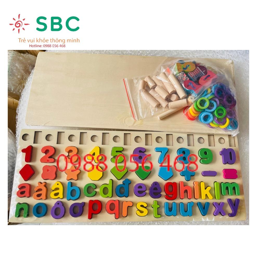 Bảng chữ cái chữ số hình học câu cá tập đếm 6 trong 1 cho bé chơi không biết chán