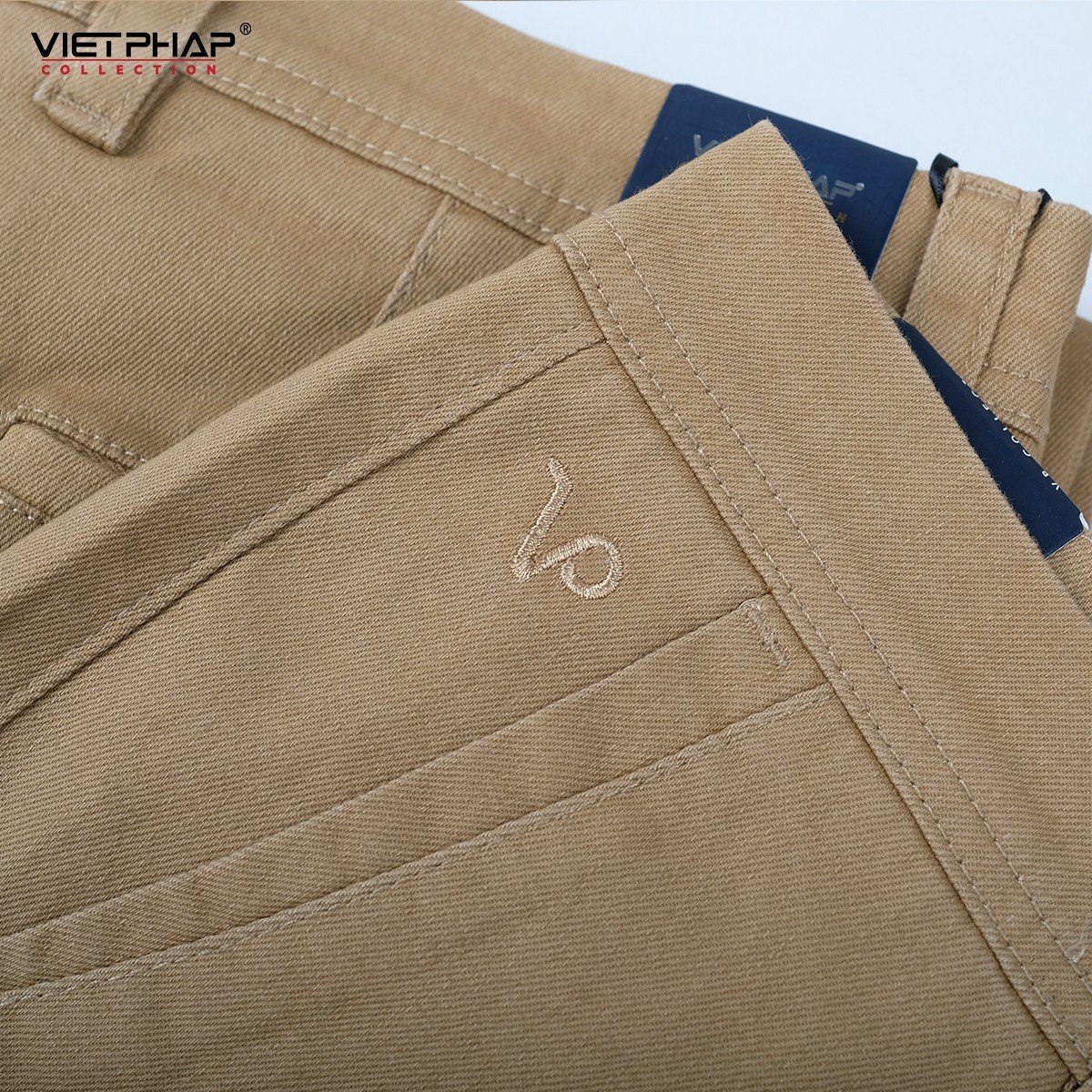 Quần Short Kaki Cao Cấp VIỆT PHÁP/ Form basic/ thêu logo sườn, chất liệu dệt cotton mềm mịn hút mồ hôi, không phai màu 1209