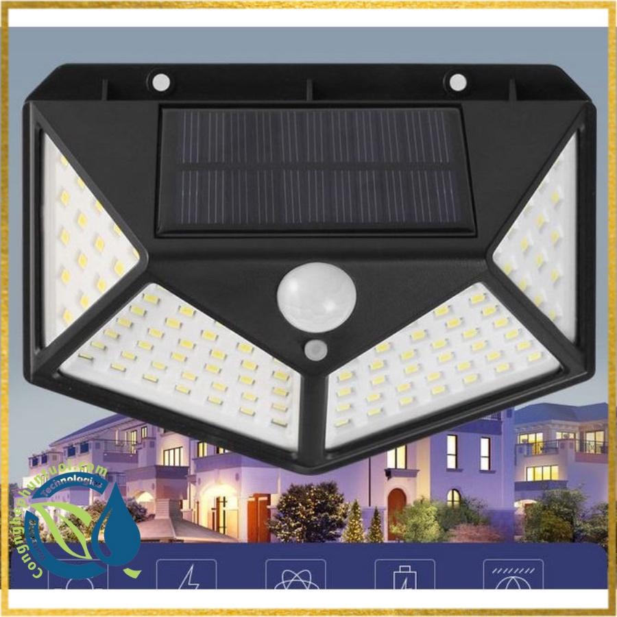 Đèn năng lượng mặt trời Solar 100LED siêu sáng 3 chế độ cảm biến chuyển động