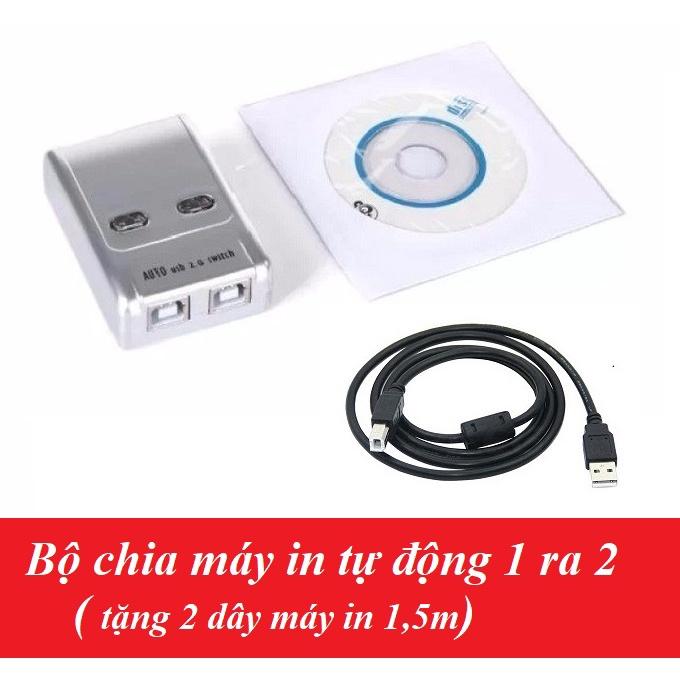 (Tặng 2 dây máy in dài 1,5m ) Bộ chia sẻ máy in tự động 1 ra 2 MT viki